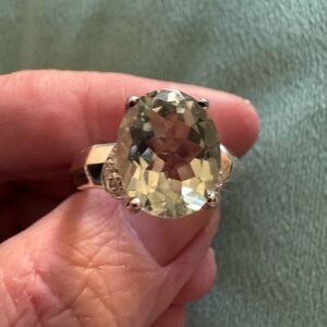Prasiolite/CZ Ring Size 7.5
